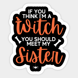 If You Think I’m A Witch You Should Meet My Sister Halloween Sticker